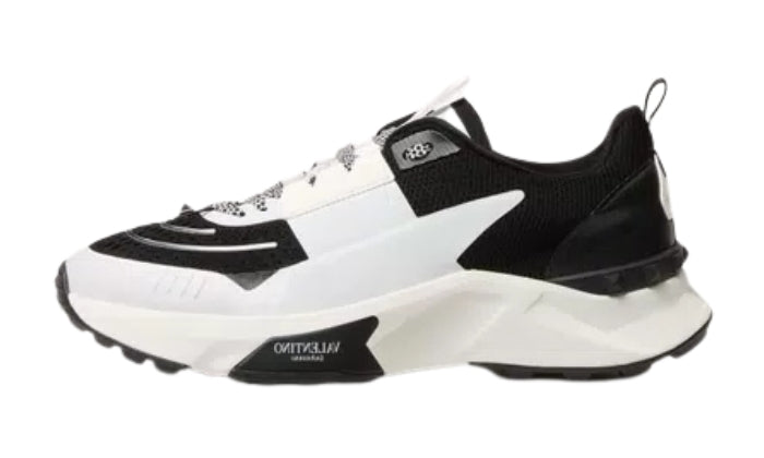 Valentino Sneaker Mesh Tessuto Gommato Nero/Bianco