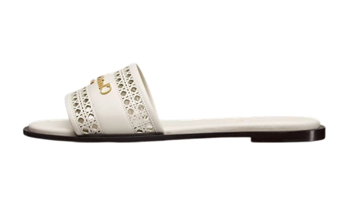 DIOR Pelle di vitello bianca con motivo Microcannage