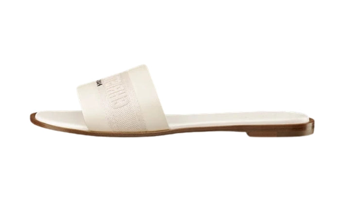 DIOR Pelle di vitello e cotone ricamato bianchi