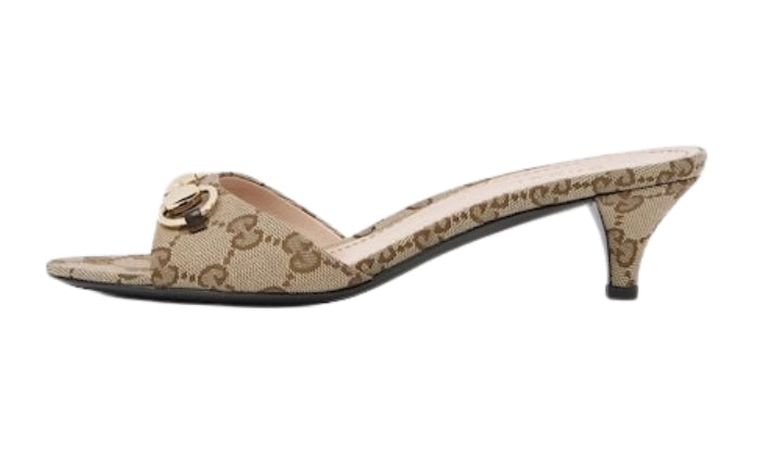 GUCCI Sandalo Horsebit Beige/Marrone Scuro