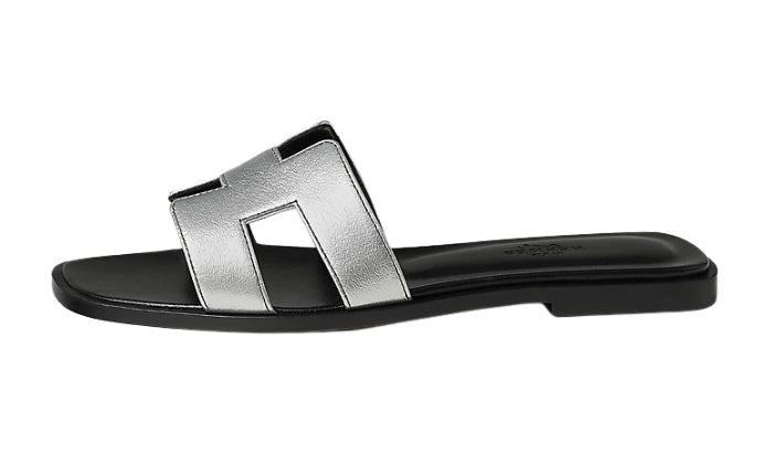 HERMES Sandalo Oran Grigio Argento