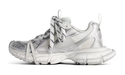 3XL Mesh Trainers in White/silver
