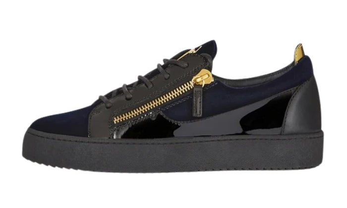 GIUSEPPE ZANOTTI Sneaker Mid in Velluto Blu Navy