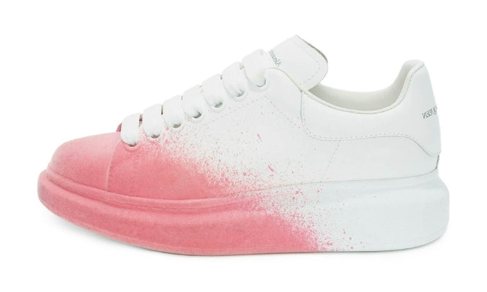 Alexander Mcqueen Oversize Bianco Rosa Velvet Spray (donna)