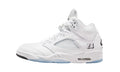 Air Jordan 5 Sneaker Retro Bianco Argento