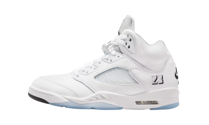 Air Jordan 5 Sneaker Retro Bianco Argento