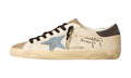 Golden Goose Super-Star stella in denim e talloncino in pelle grigia