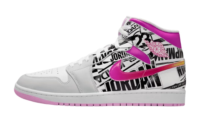 Air Jordan 1 Mid Sneaker Classica Panna