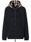 Burberry Check hood cotton zip hoodie