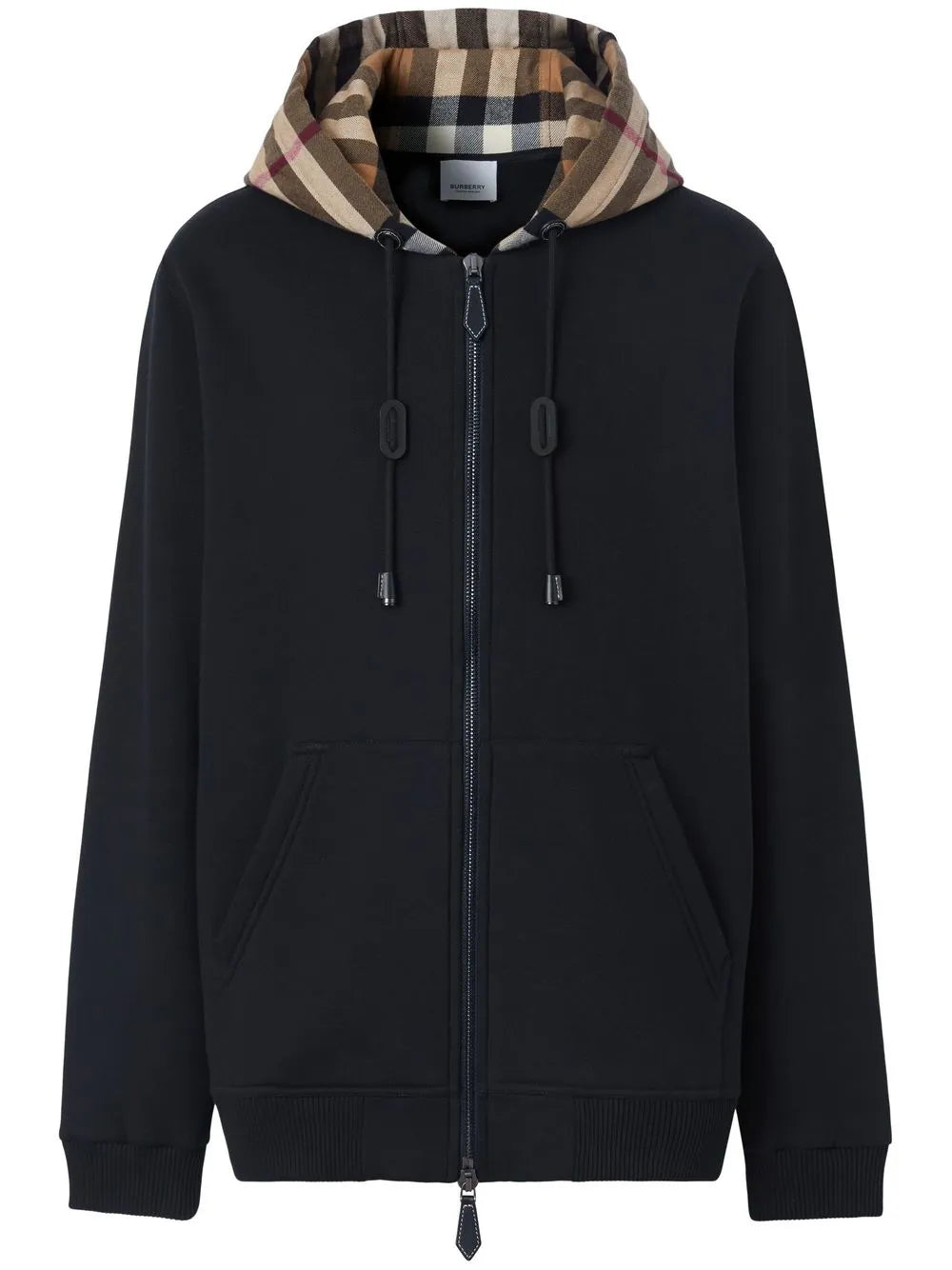 Burberry Check hood cotton zip hoodie