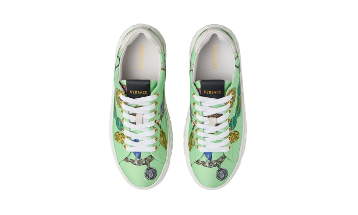 Versace Sneaker Canvas Stampa Greca Verde