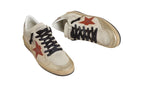 Golden Goose Ball Star in suede beige con stella in pelle rossa