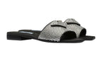 PRADA Ciabatte Raso Nero Con Cristalli