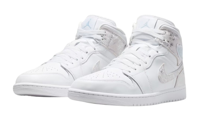 Air Jordan 1 Mid Sneaker Classica Bianco/Argento Field