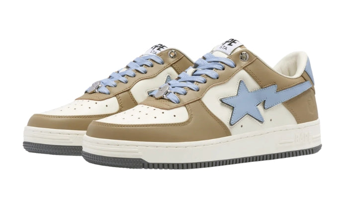 BAPESTA Sneaker stringata Beige/Celeste