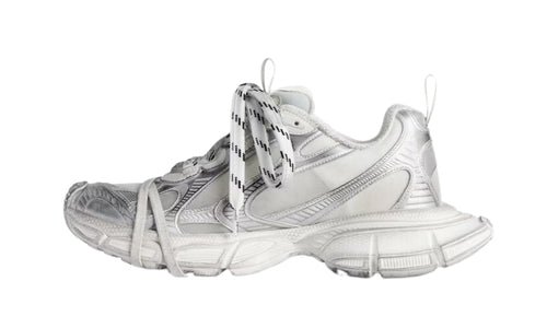 3XL Mesh Trainers in White/silver