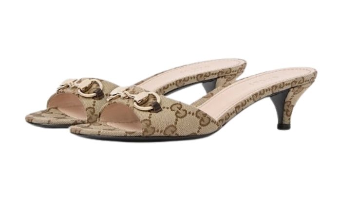 GUCCI Sandalo Horsebit Beige/Marrone Scuro