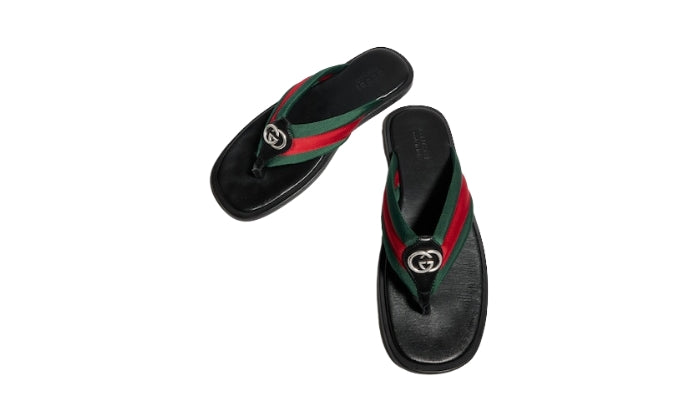 GUCCI Sandalo Interlocking Verde/Rosso