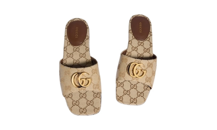 GUCCI Sandalo Double Sabbia/Marrone Scuro