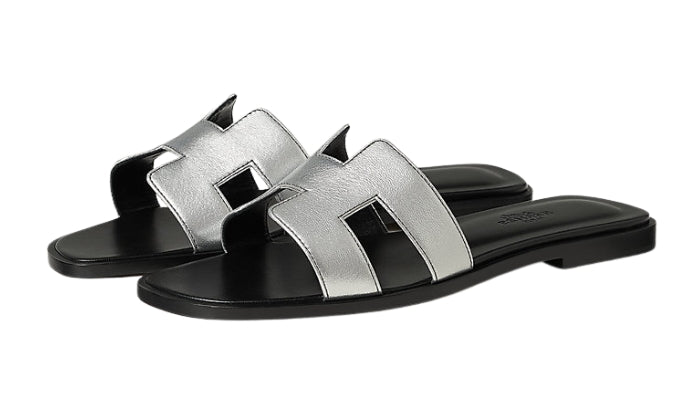 HERMES Sandalo Oran Grigio Argento