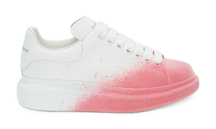 Alexander Mcqueen Oversize Bianco Rosa Velvet Spray (donna)