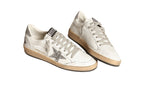 Golden Goose Ball Star Donna in nappa con stella bianca e talloncino glitter