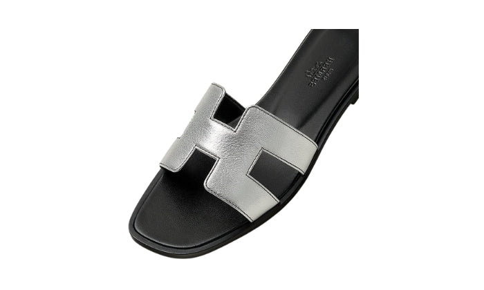 HERMES Sandalo Oran Grigio Argento