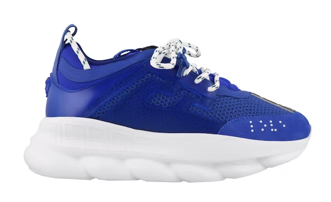 Versace Chain Reaction Blue Mesh Rubber Suede
