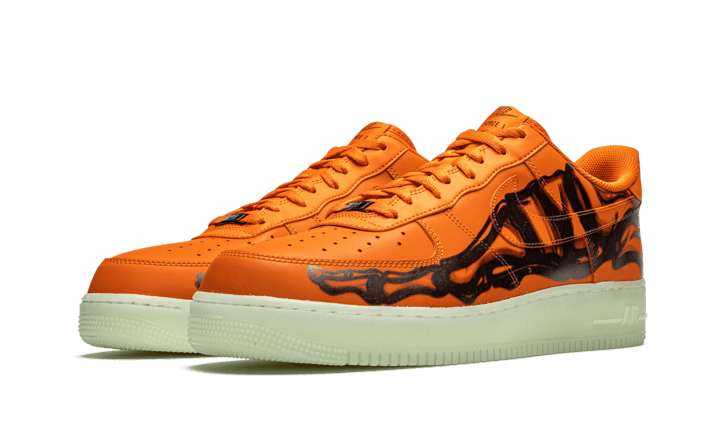 Nike Air Force 1 Orange Skeleton Halloween