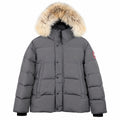 Canada Goose Fur-Trim Hooded Puffer — Gray
