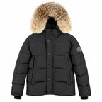 Canada Goose Fur-Trim Hooded Puffer — Black - Black Badge