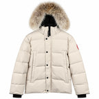 Canada Goose Fur-Trim Hooded Puffer — Cream