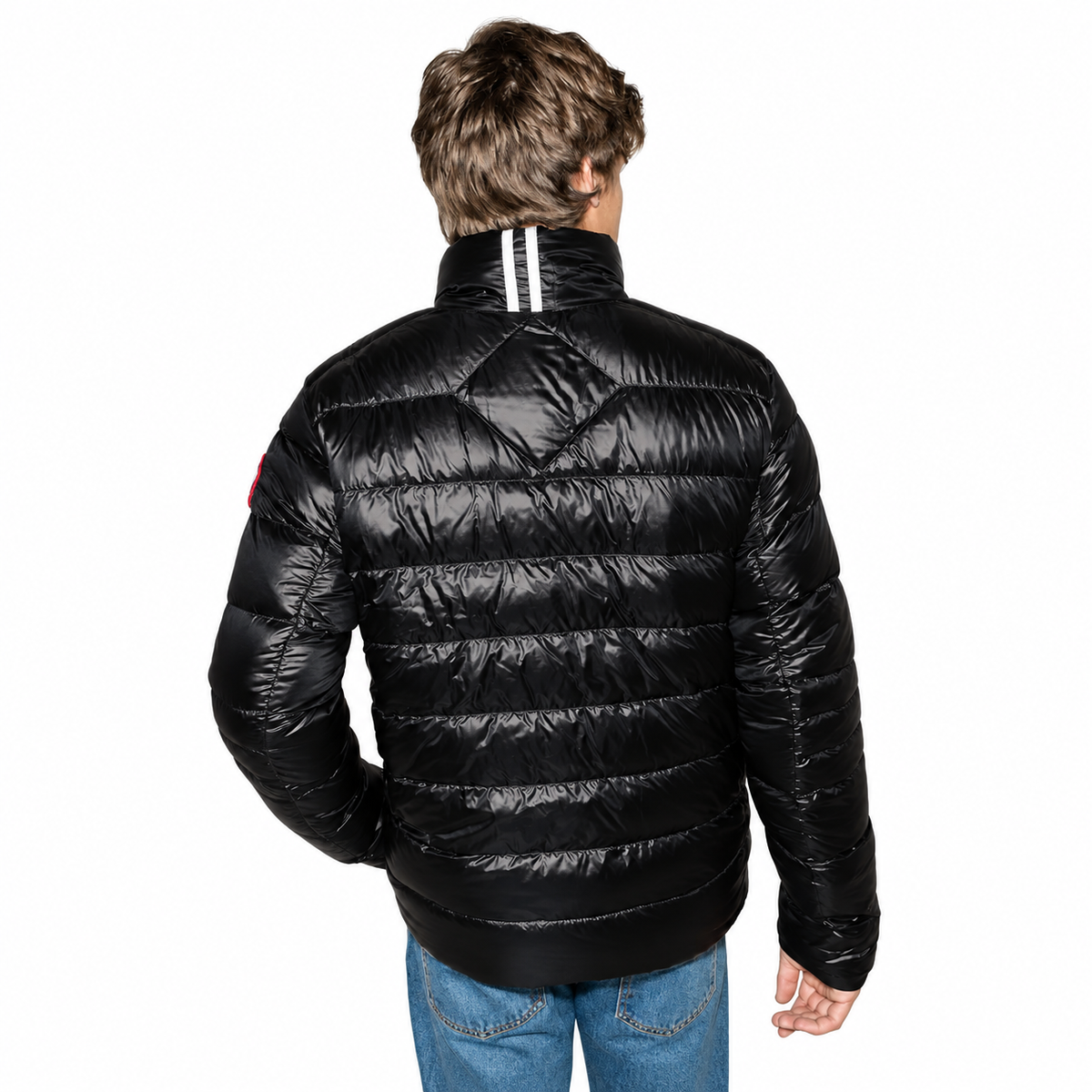Canada Goose Glossy Stand-Collar Puffer — Black