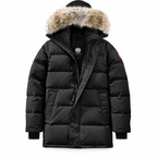 Canada Goose Long Fur-Trim Parka — Black