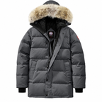 Canada Goose Long Fur-Trim Parka — Gray