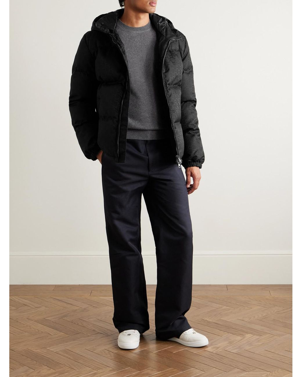 Gucci GG hooded jacket — Black — On model