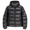 Moncler Glossy Hooded Puffer — black