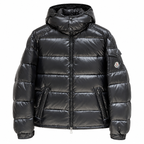 Moncler Glossy Hooded Puffer — black