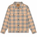 Burberry Beige Check Button Jacket