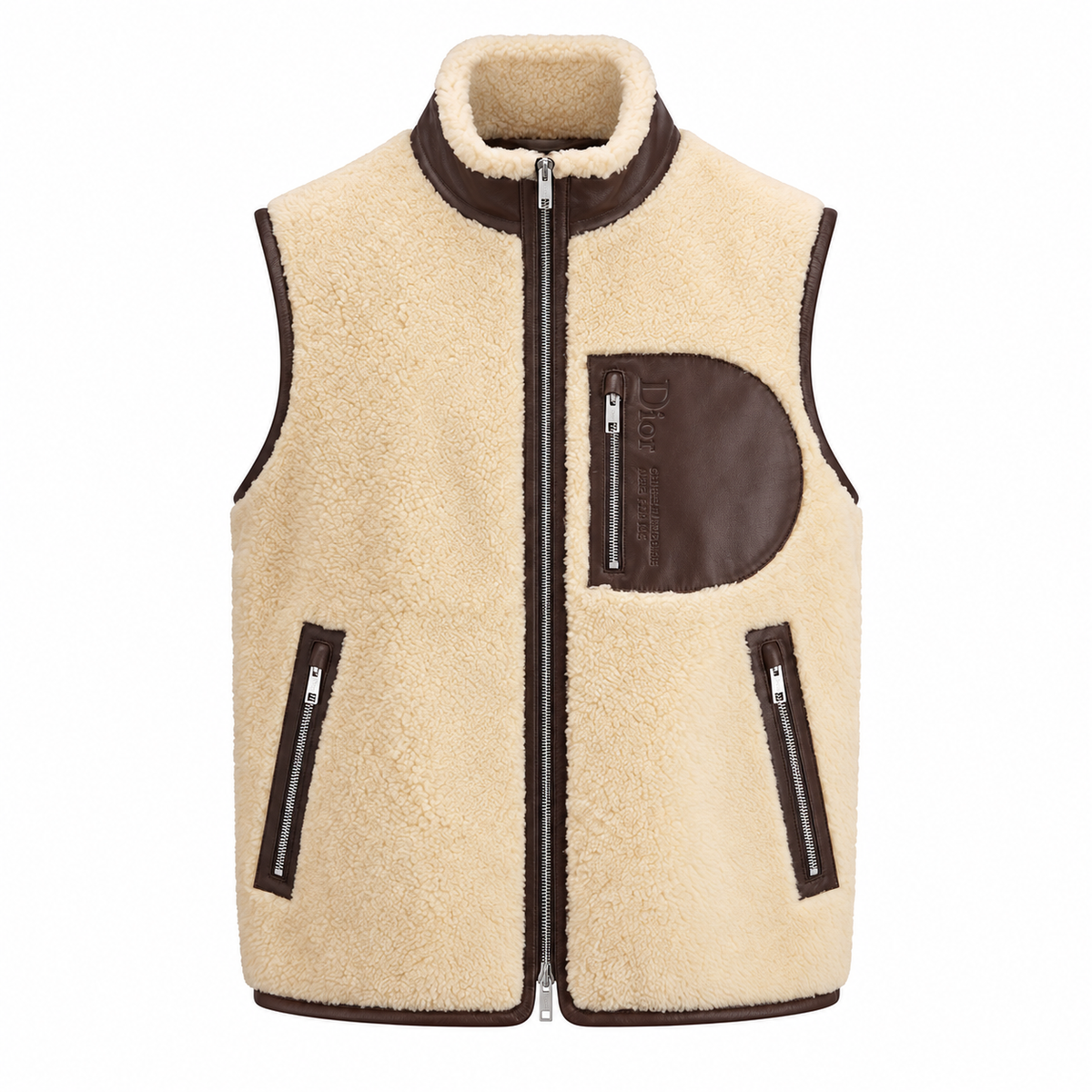 DiorAlps Montaigne Shearling Gilet — Beige — view 1