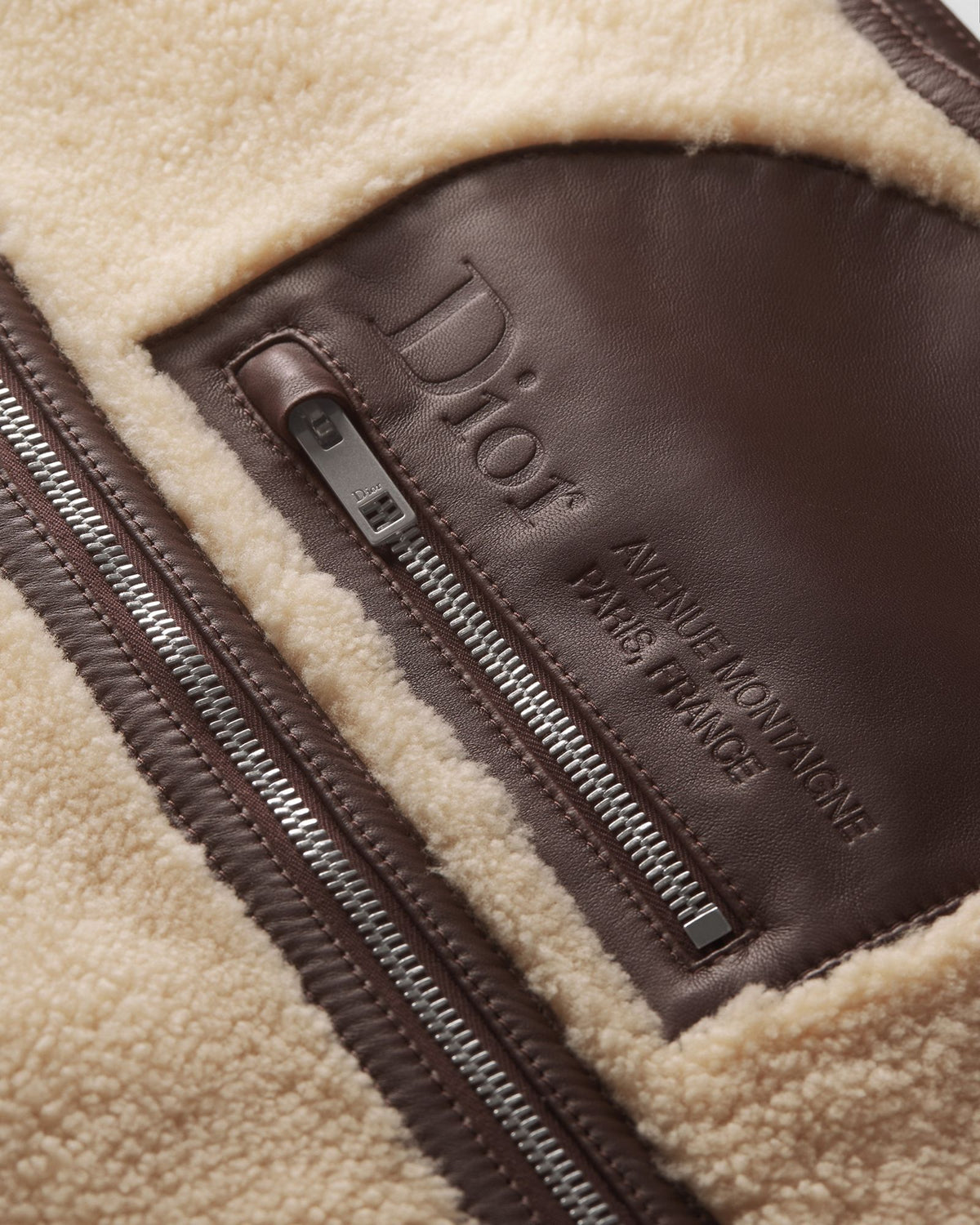 DiorAlps Montaigne Shearling Gilet — Beige — view 5
