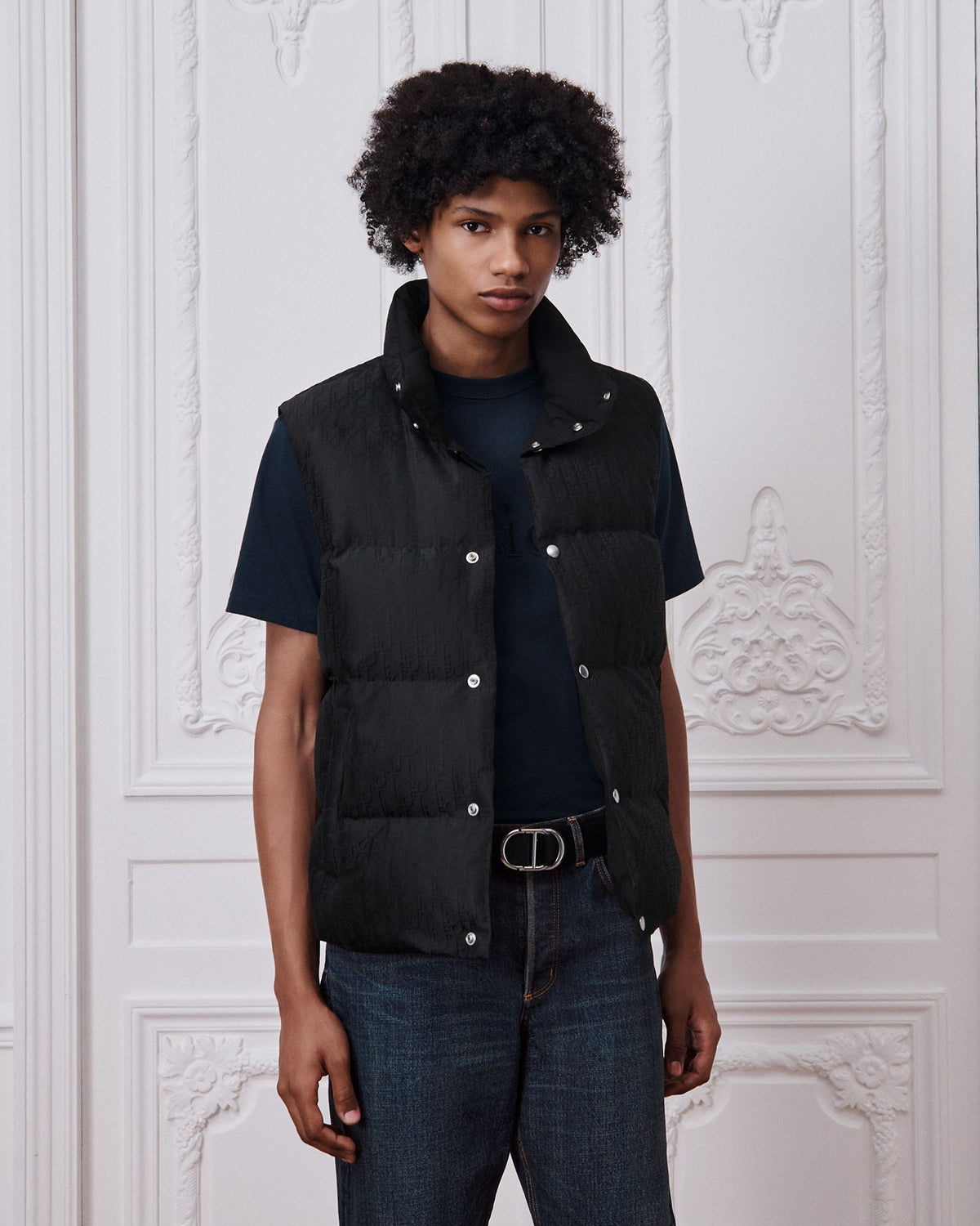 Dior Oblique Technical Jacquard Gilet — Black — view 2