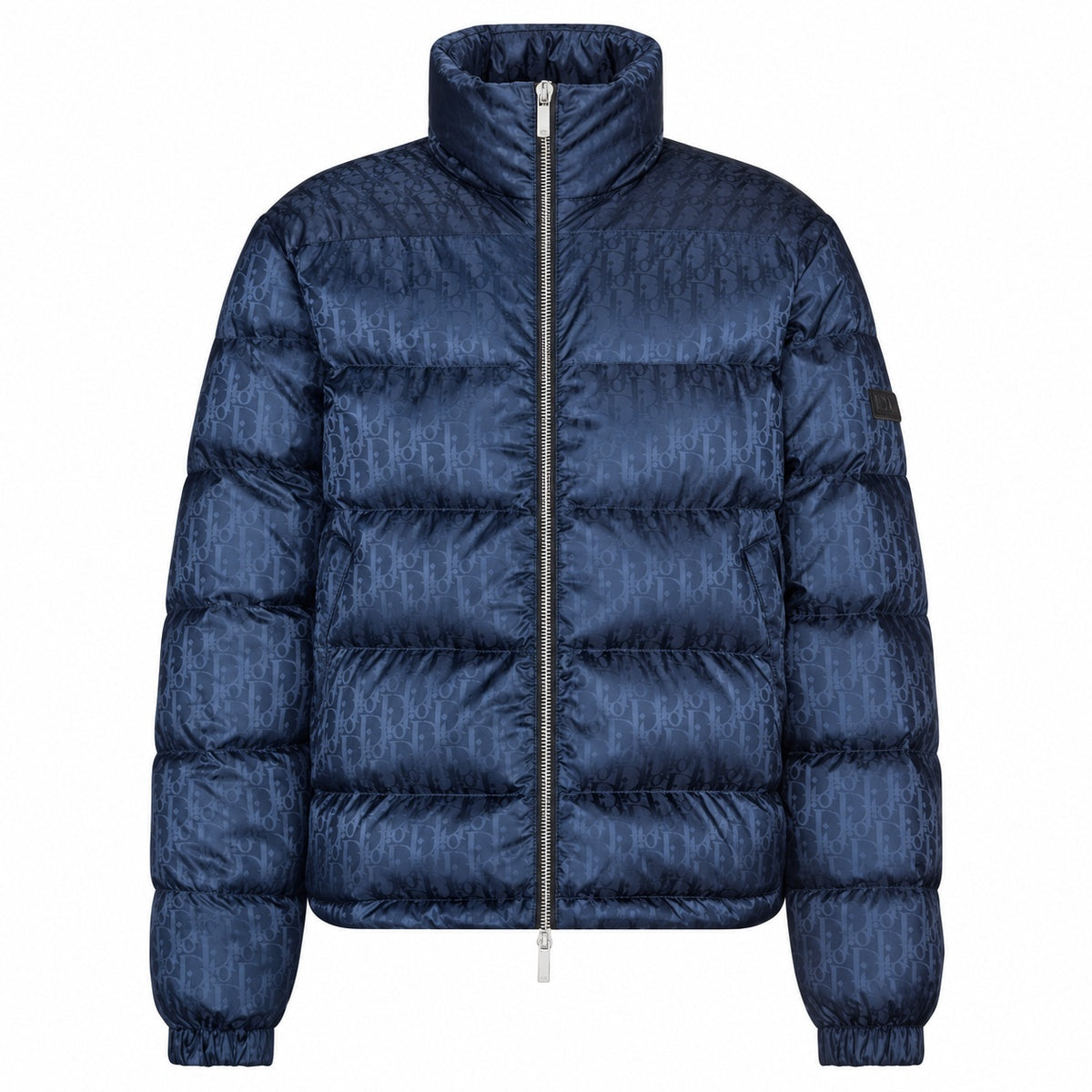 Dior Navy Oblique Stand Collar Puffer Jacket