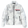 Prada White Geometric Print Puffer Jacket