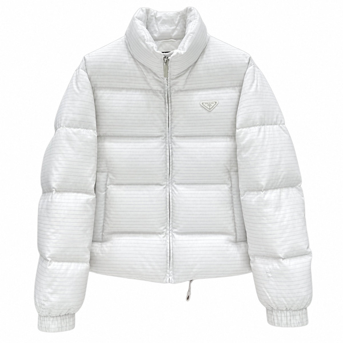 Prada White Textured Puffer Jacket