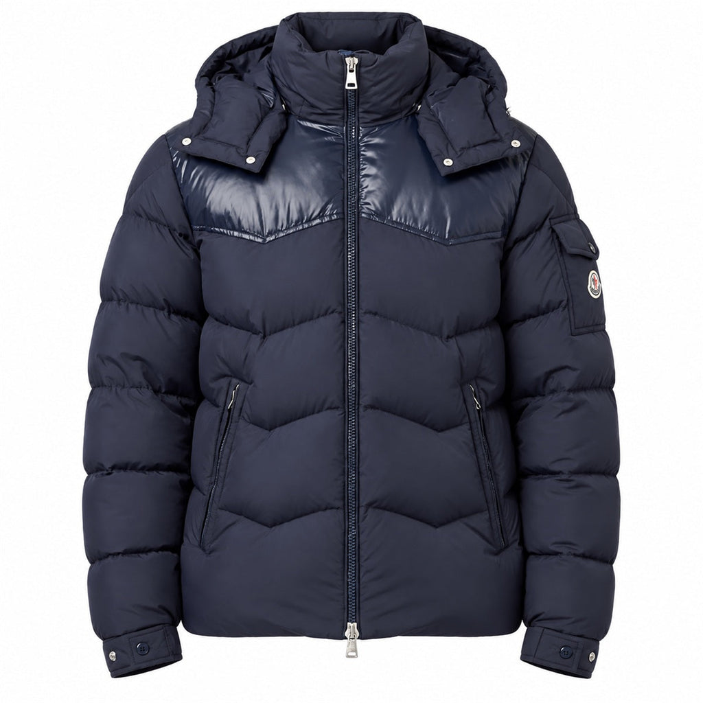 Moncler Chevron Panel Hooded Puffer
