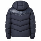 Moncler Chevron Panel Hooded Puffer