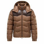 Moncler Chevron Panel Hooded Puffer