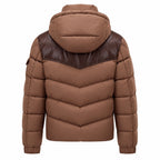 Moncler Chevron Panel Hooded Puffer