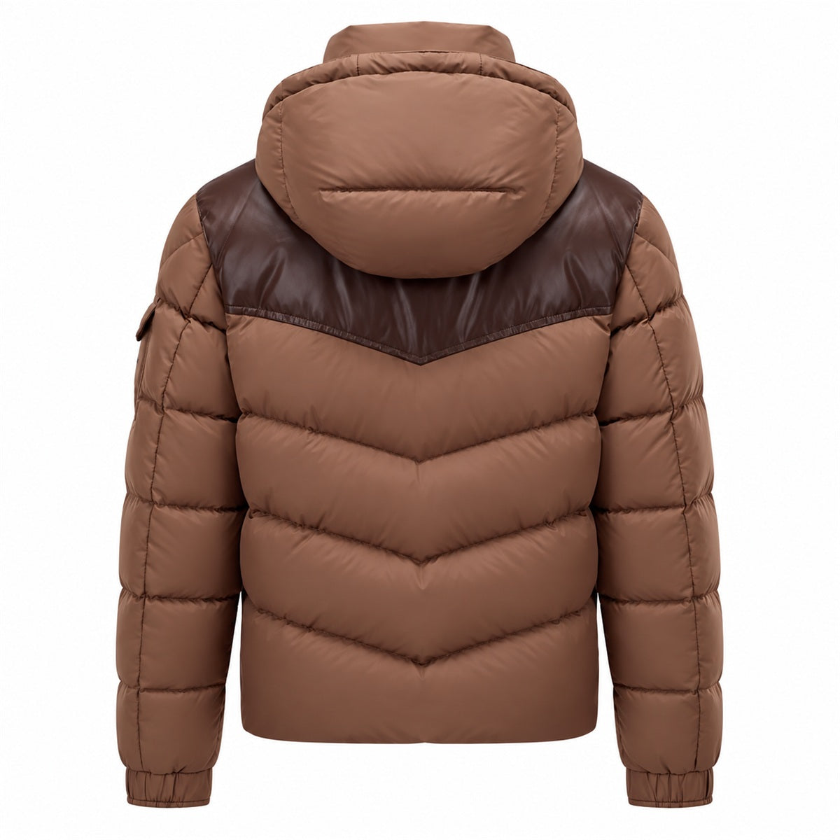 Moncler Chevron Panel Hooded Puffer